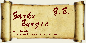 Žarko Burgić vizit kartica